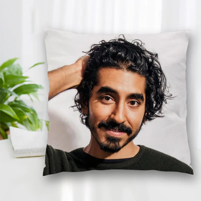 Пользовательская декоративная подушка Dev Patel Actor Slips из полиэстера квадратная 40x40