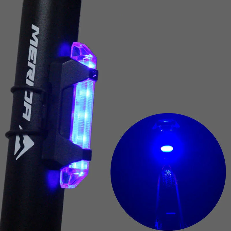 1 PCS BLUE LIGHT Велосипедный светильник USB Перезаряжаемый Велосипедный свет, светодиодные задние фонари Передняя безопасность заднего хвоста Предупреждение велосипедный портативный светильник - Цвет: 1 PCS BLUE LIGHT