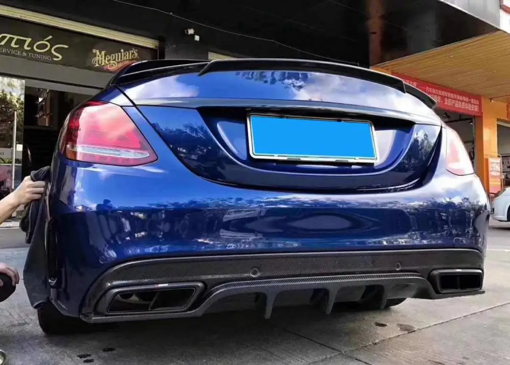 Диффузор для заднего бампера из углеродного волокна спойлер Mercedes Benz C Class W205 Sport C43