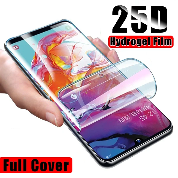 25D Защита экрана для samsung Galaxy A50 A70 S7 S8 S9 S10 Plus Гидрогелевая пленка Note 8 9 10 A80 A90 мягкая
