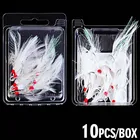 Рыболовные крючки в стиле перьев черного, красного и белого цветов, 10 шт.упак. рыболовные крючки из углеродистой стали, Новый крепкий тройной крючок