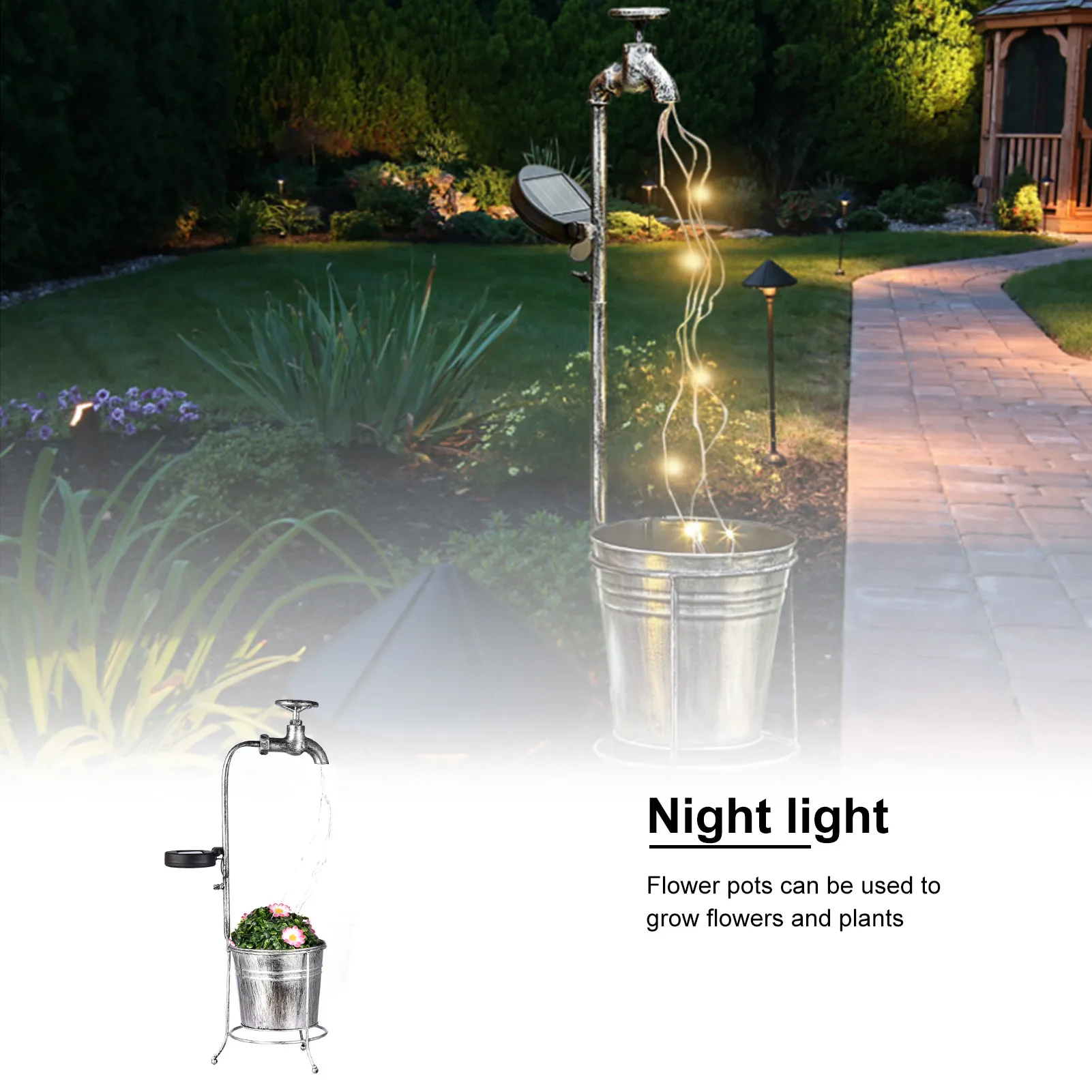 

Светильник для сада, винтажный садовый светильник для украшения улицы, газона, ночное освещение, садовые аксессуары