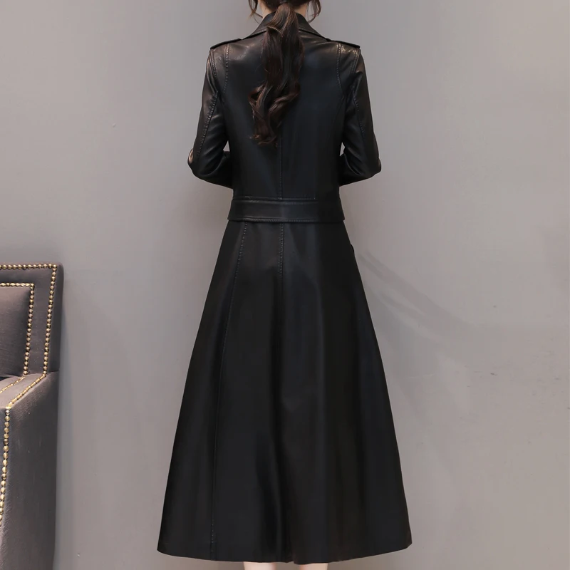 Черная кожаная куртка для женщин 2020 Осенняя зимняя верхняя одежда размера плюс