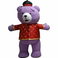 purple inflatable teddy bear mascot costume suit cosplay party dress 1 5 1 8m event apparel cartoon character birthday clothes