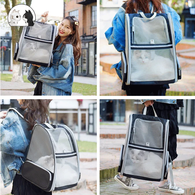 Складная вместительная сумка для переноски кошек летняя воздухопроницаемая