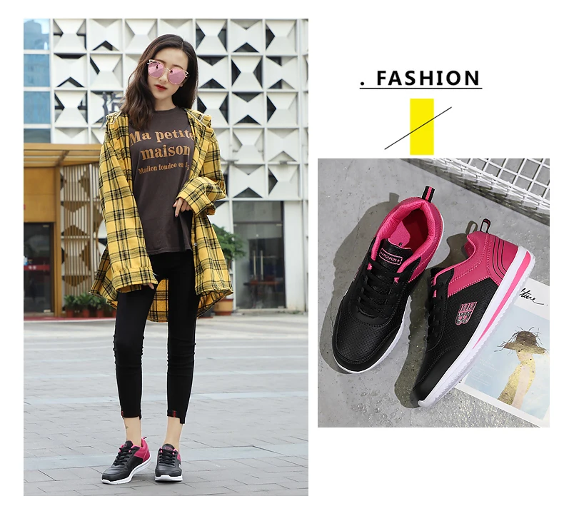 Size 35-41 New Fashion Tennis Shoes for Women Ultra-light Leather Blue Sneakers Gym Sport Shoes Tenis Feminino Basket Femme