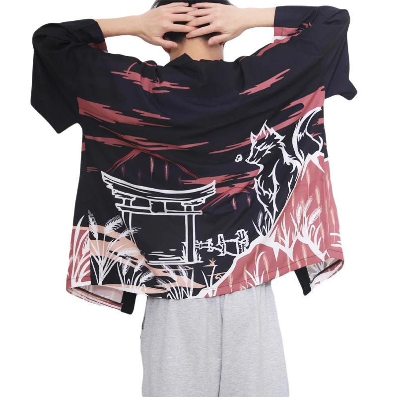 Японское кимоно мужской кардиган рубашка блузка юката мужская одежда haori Оби