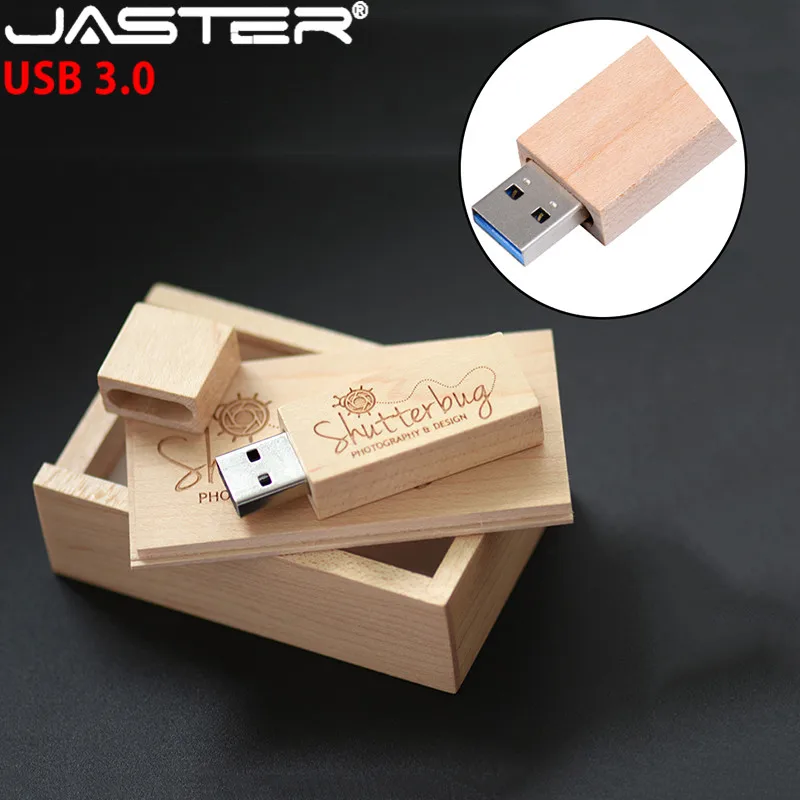 Флэш накопитель JASTER usb 3 0 + коробка (1 шт. бесплатный логотип) деревянный кленовый