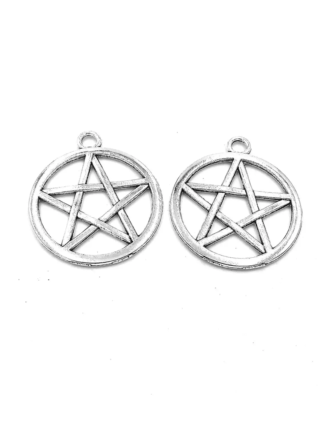 

30 шт. Подвески с пентаграммой 24x24 мм античный серебряный орнамент аксессуары для изготовления ювелирных изделий DIY базовый материал