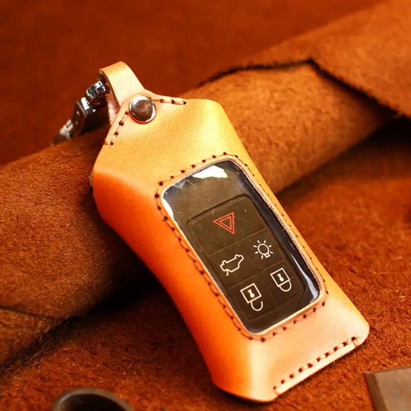 

Universal Retro Genuine Leather Key Cover Bag Car Accessories Keychain Holder Manual Multi-functional Bags Top Layer Cowhide