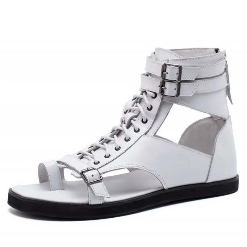 Сандалии-гладиаторы ручной работы босоножки из натуральной кожи в римском стиле