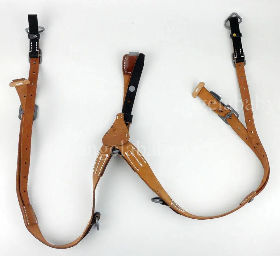 Немецкие армейские Y образные ремни WW2 кожаные подтяжки с нагрузкой боевой ремень