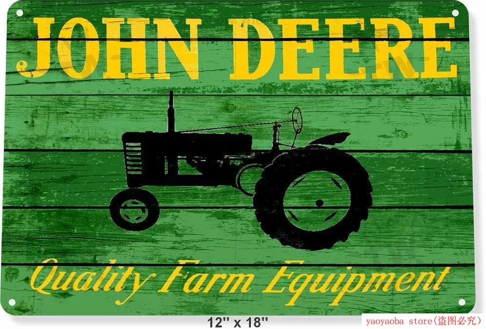 Сельскохозяйственное оборудование Sign Deere Tractor Rustic Metal Decor Tinworld Painting Tin Wall Board Retro Pub.
