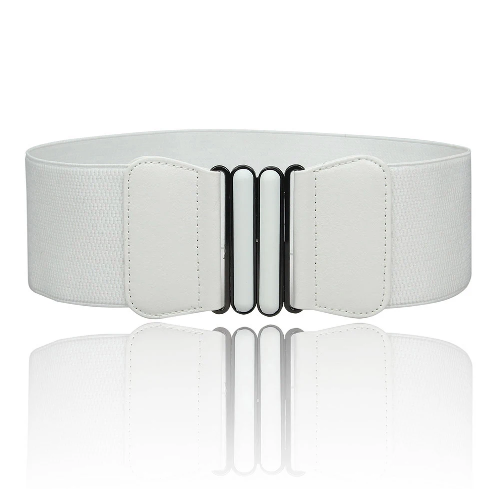 VB0059 White SISHION, винтажные широкие ремни для женщин, известный бренд, дизайнерские, эластичные, вечерние, женские, красные, верблюжьи, черные, Костюмные ремни VB0007 - Цвет: VB0059 White