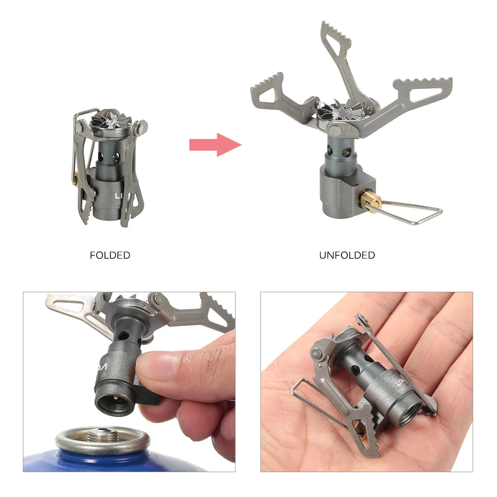 Lixada Titanium Alloy Gas Stove Tank Adapter Camping Propane Refill Burners Adaptor Conversion on - Адаптер баллона для газовых плит Lixada из титанового сплава для заправки пропана на кемпинге.