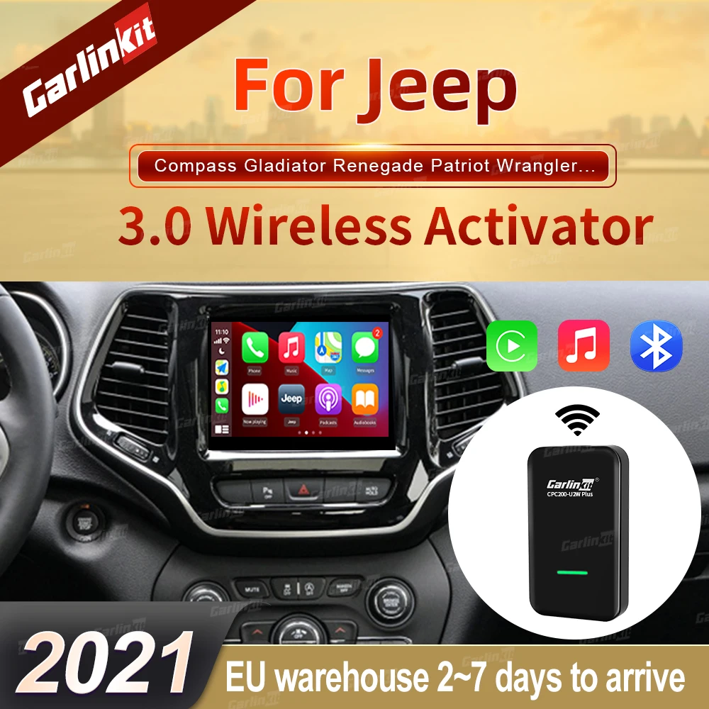 

Carlinkit 3.0 CarPlay Wireless Dongle For Jeep Wrangler Grand Cherokee Renegade Compass Patriot 2015- 2022 Smart Link Box IOS 14