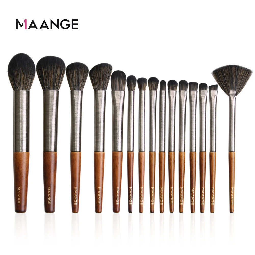 

MAANGE 15 Pcs Makeup Brushes Set Powder Foundation Eyeshadow Blending Make Up Brushes Kits Beauty Cosmetics Tool Gift For Women