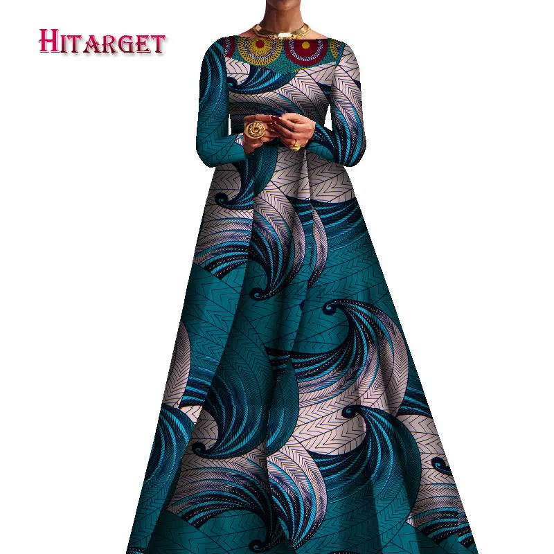 

2020 African women dress Party dress traditional dress Multi-color floral dress The princess skirt Long sleeve skirt wy8379