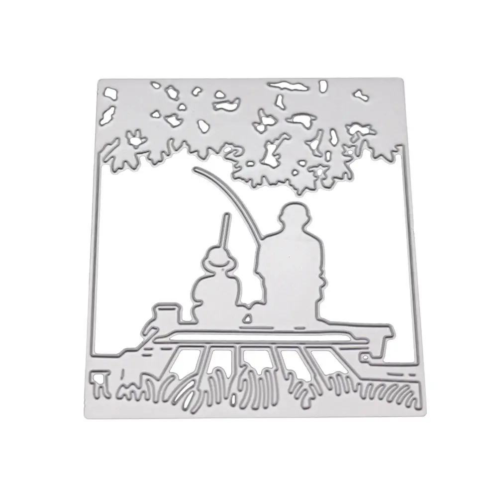 Сын Рыбалка шаблон DIY Скрапбукинг травления Режущий инструмент для штамповки