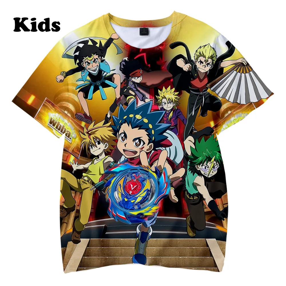 Camiseta para niños de 3 a 13 años, camisa con estampado 3d de Beyblade Burst Evolution, camisetas Harajuku de dibujos animados, ropa para adolescentes
