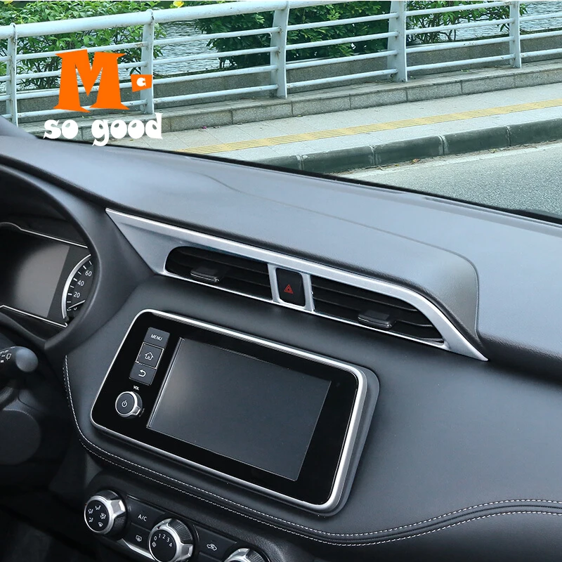 

2016 2017 2018 Car Middle Air Outlet Decoration Cover Trim Shell Accessories Interior Sticker ABS Moulding For Nissan Kicks