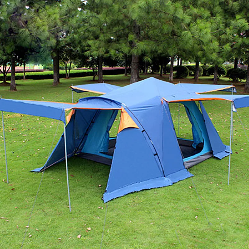 

New big space family party tents with snow dress 3-4 people double layer waterproof automatic outdoor tents camping tent