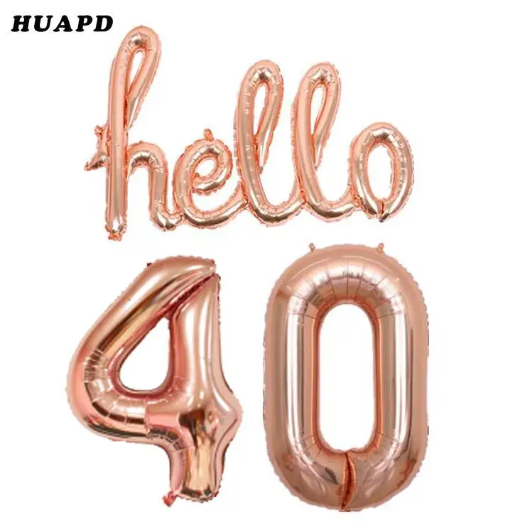 Розовое золото Hello 30 Детские шарики День подарков будущей матери декор для