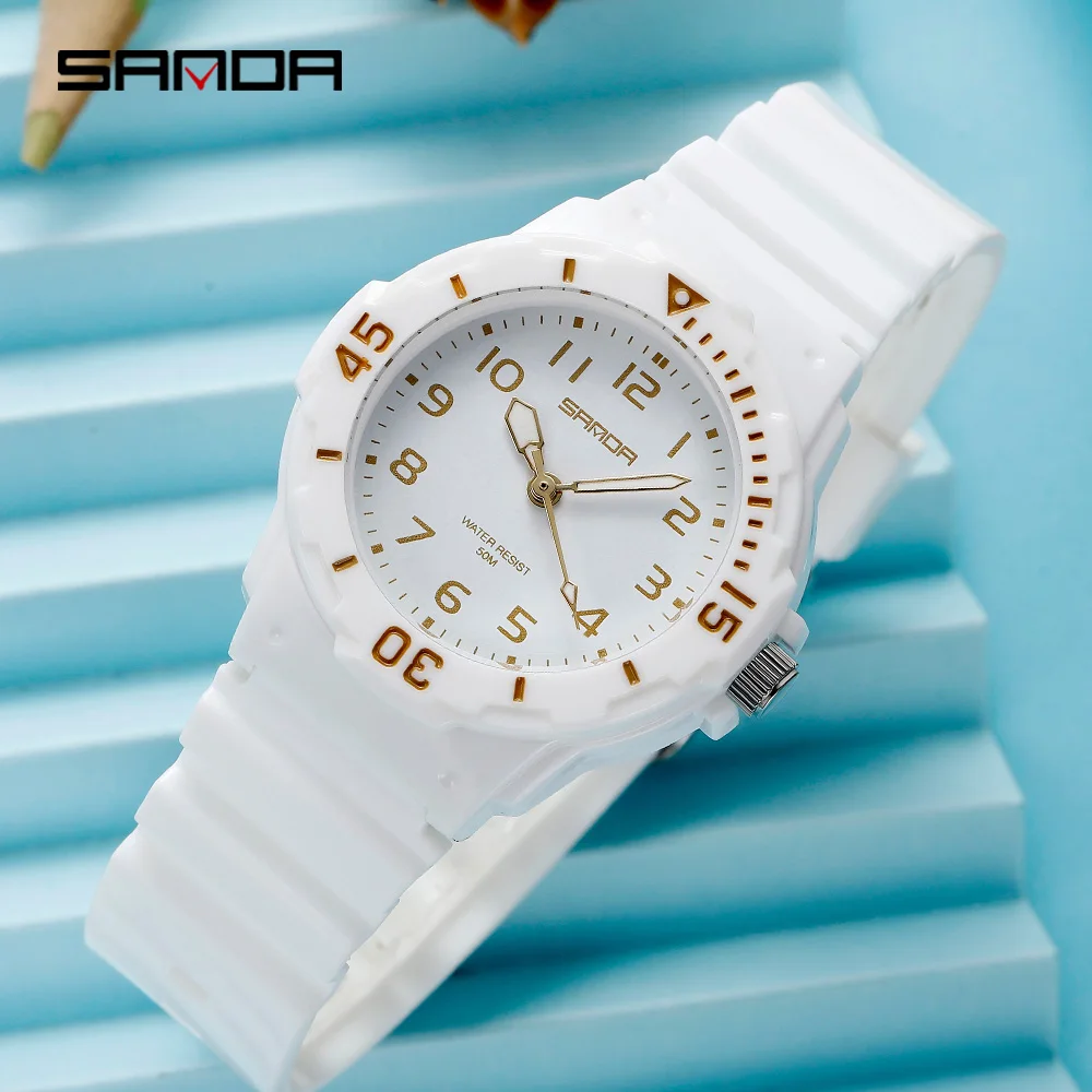 

SANDA 2020 Hot Sell Youth Style Women Watch Simple Arabic Numeral Dial Waterproof Quartz Wristwatch Gifts