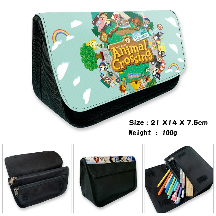 

Animal Crossing Cartoon Double Layer Pencil Cases Pen Bag Cases Office School Cosmetic Pencilcase Stationery