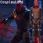 Готэм Найт красный капюшон Косплей Костюм Джейсон Тодд Хэллоуин Косплей костюмы мужская кожаная одежда Готэм Рыцарь Костюм