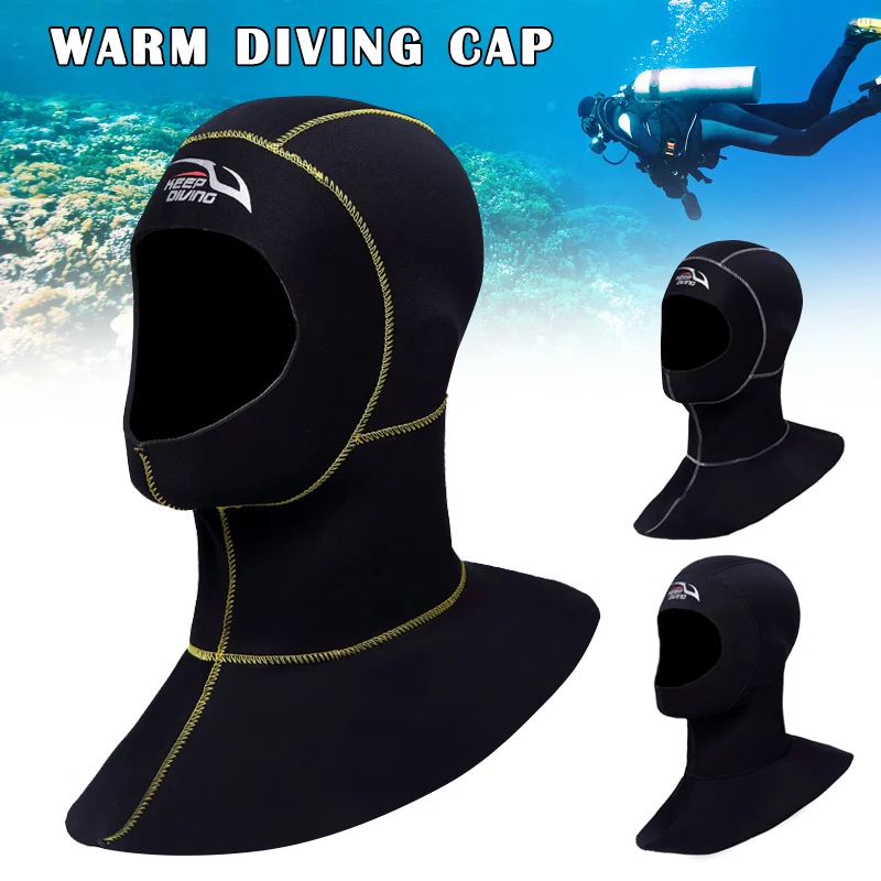 

3MM Neoprene Scuba Diving Hood with Shoulder Wetsuit Hood Snorkeling Hat Headgear EDF88