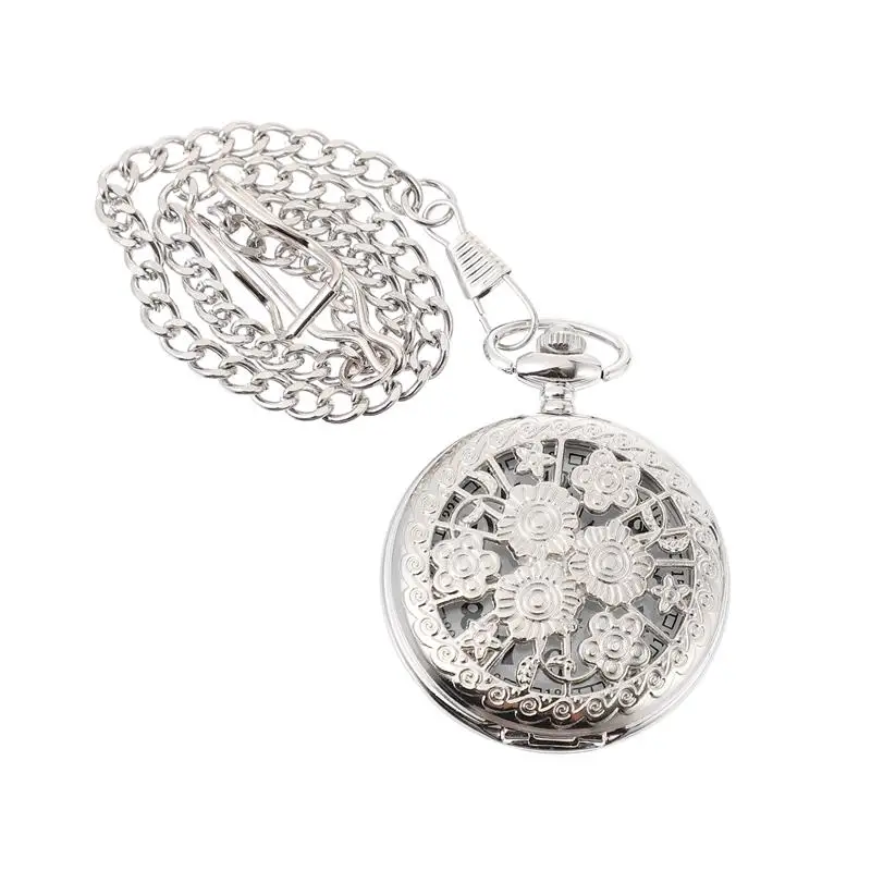 

1pc Retro Watch Embossed Flower Pocket Watch Fashion Creative Hanging Watch