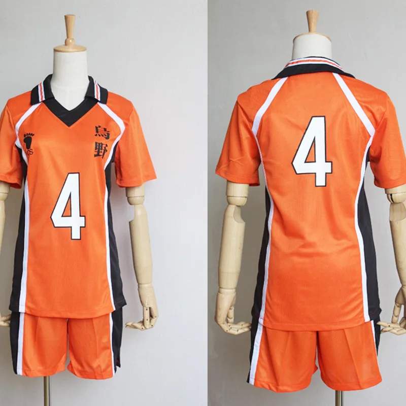 Футболка и шорты с рисунком Аниме Haikyuu Cosplay Костюм Karasuno для старшей школы