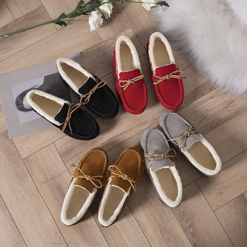 

Женские туфли без застежек, с закрытым носком, меховые лоферы, повседневные осенние кроссовки с круглым носком, без шнуровки, под платье, нов...