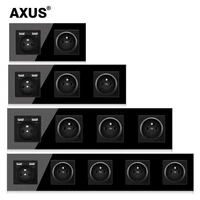 axus new power socket with usb outlet panel triple wall power outlet without plug toughened glass eu standard 16a ac 110 250v