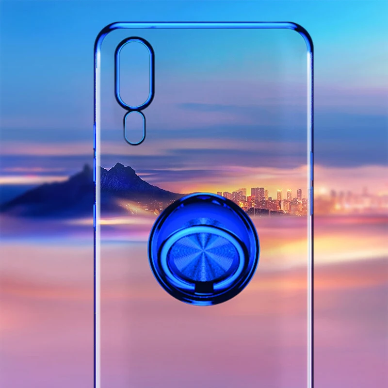 Чехол для Huawei Mate 30 Pro P30 20 прозрачный мягкий противоударный чехол с кольцом на