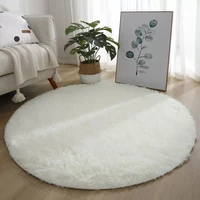 solid plush round fluffy rug soft carpet bedroom home sofa coffee table floor mat kids play tent tatami computer chair area rug