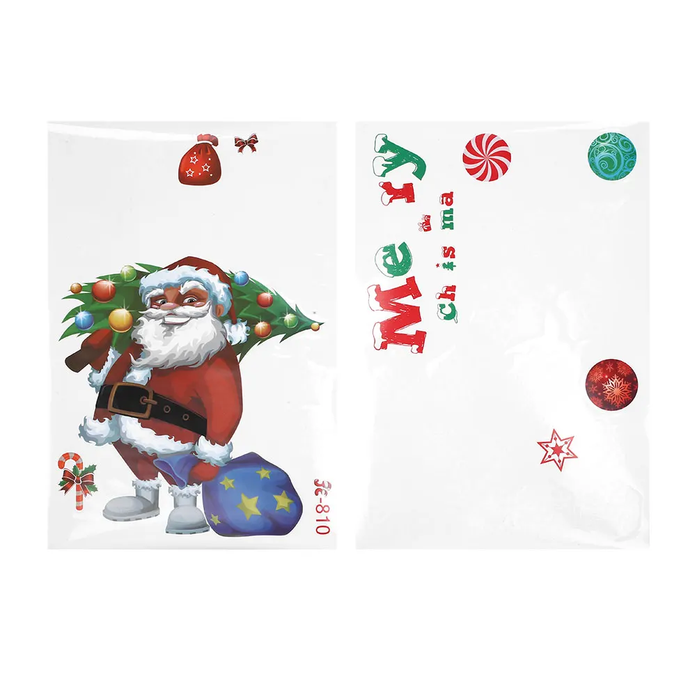 2pcs PVC Christmas Removable Decorative Window Sticker Wall Decals Home Decor | Дом и сад