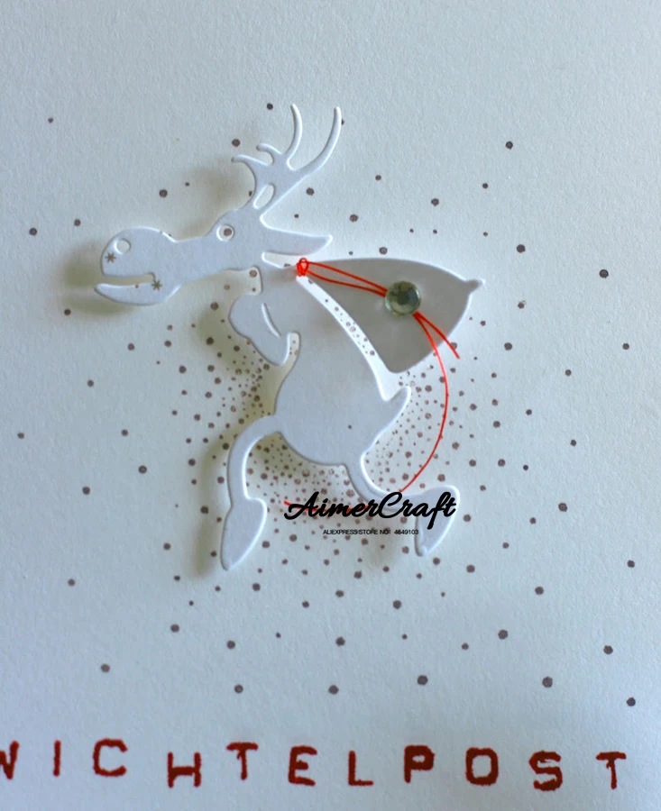 Санта Клаус Олень рождественские металлические режущие штампы трафарет для