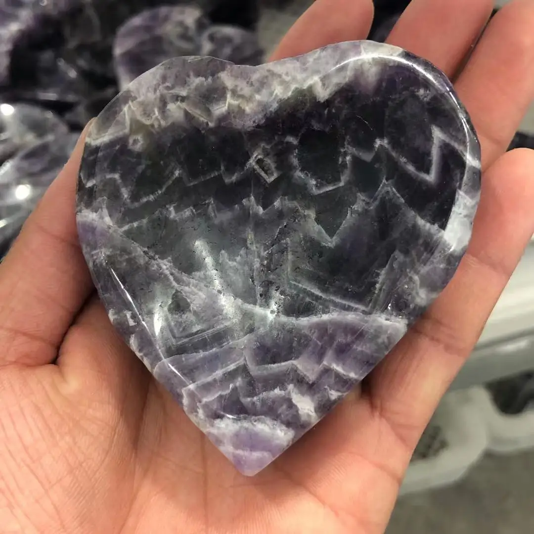 

Our wholesale natural dream amethyst stone bowl heart gift crystal chakras