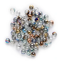 50pcs transparent plating faceted crystal glass loose spacer beads jewelry making diy handmade headwear bracelet wholesale 4 8mm