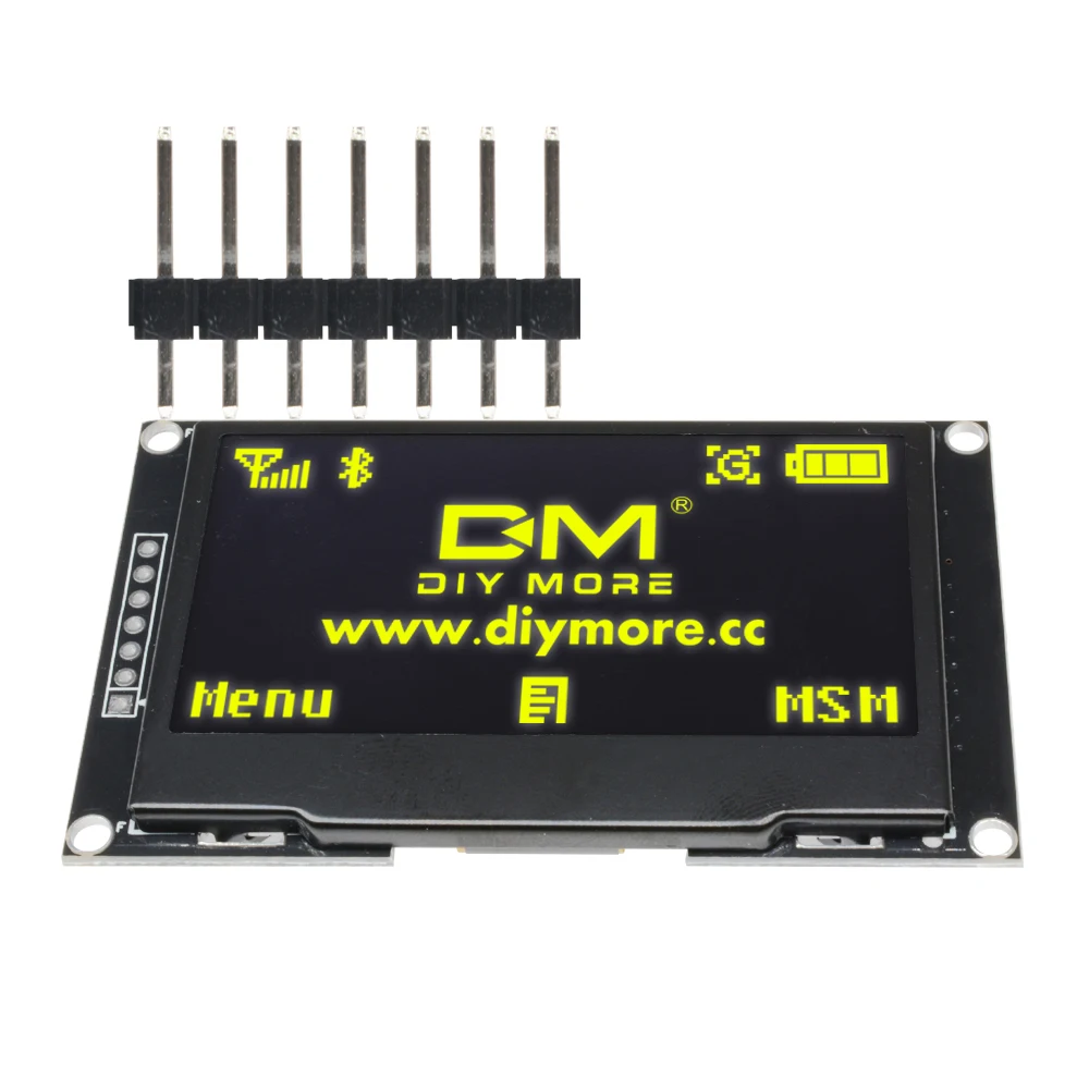 Цвет: желтый 2,42 дюймовый ЖК-экран 12864 OLED дисплей модуль IIC IEC SPI серийный C51 STM32 SSD1309 для Arduino 128X64 белый/синий/зеленый/желтый - Цвет: Цвет: желтый