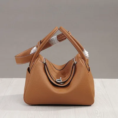 MZORANGE New classic genuine leather women handbags Fashion Lady shoulder bags nineteen color Casual Tote crossbody bag - Color: Brown