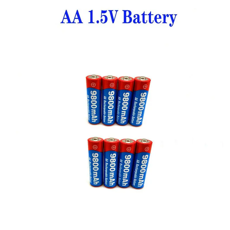 

2021 New2~20pcs/lot Brand AA rechargeable battery 9800mah 1.5V New Alkaline Rechargeable batery for led light toy mp3
