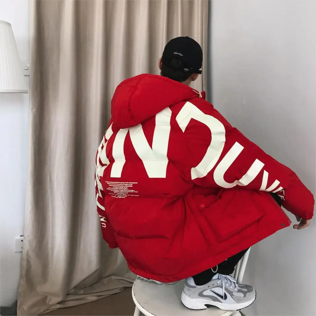 Толстая Теплая мужская зимняя куртка одежда Повседневная Свободная Harajuku мужские