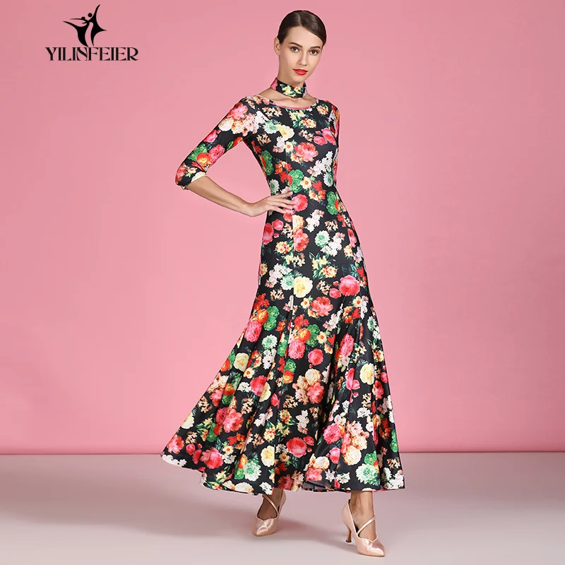 Новинка платье для бальных танцев соревнований вальса стандартных женское S9062 |