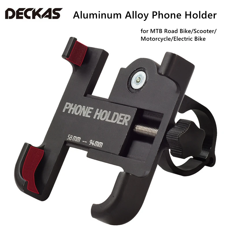 

NEW DECKAS Bicycle Phone Holder Aluminum Alloy Handlebar Clip Stand for 2.3-3.7inch Smartphone Motorcycle Electric Bike Scooter