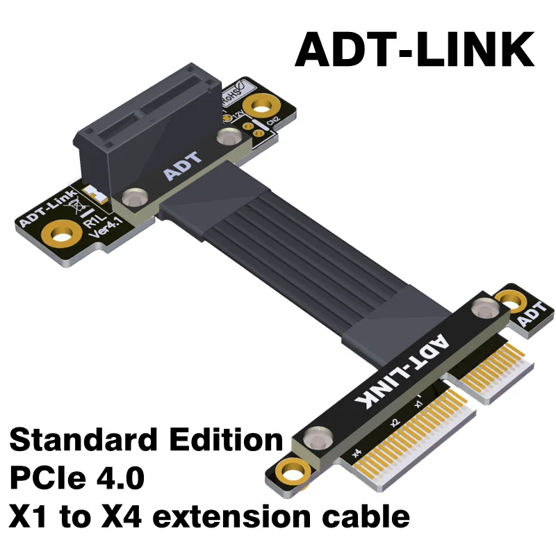 Кабель-удлинитель ADT-Link PCIe 4 0 X4 на X1 поддержка сетевой карты жесткого диска