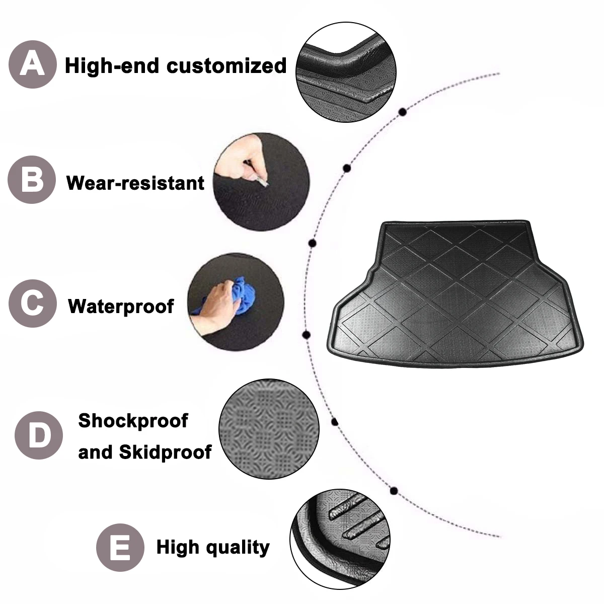For Toyota Highlander Kluger 2008 2009 2010 2011 2012 2013 Car Floor Mat Carpet Rear Trunk Anti-mud Cover | Автомобили и
