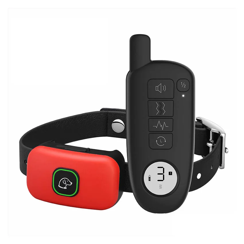 1 red collar Улучшенный ошейник для обучения собаки перезаряжаемый Электрический шок с функцией вибрации, звука для маленьких больших собак IP67 кора ошейник для обучения собак - Цвет: 1 red collar